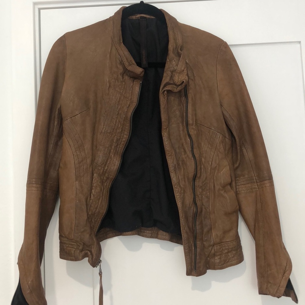Improve brown Lam skin leather jacket